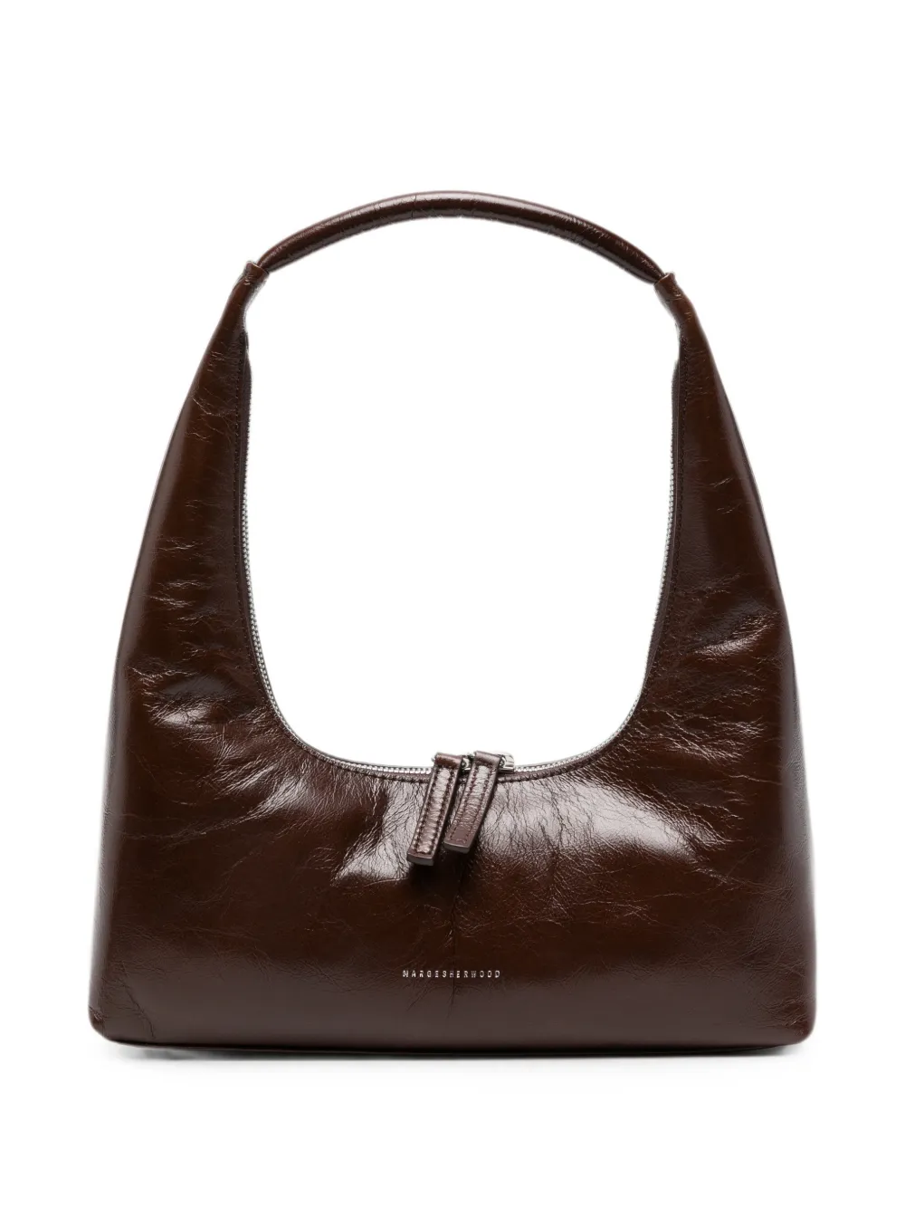 Marge Sherwood logo-detail leather shoulder bag - Marrone
