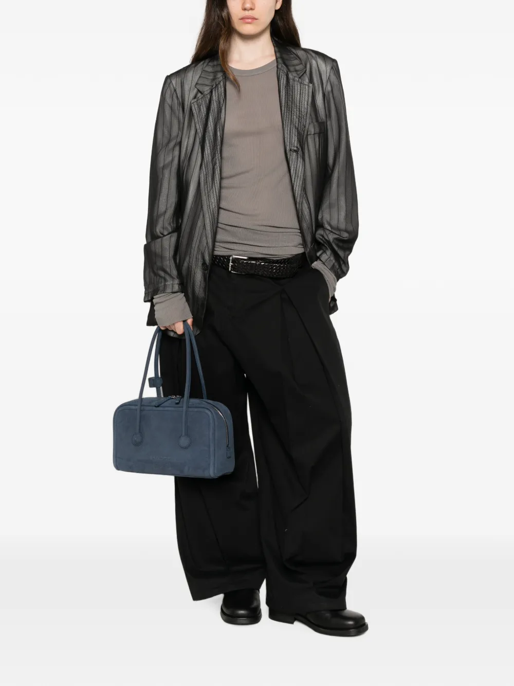 Marge Sherwood Boston nubuck leren shopper Blauw