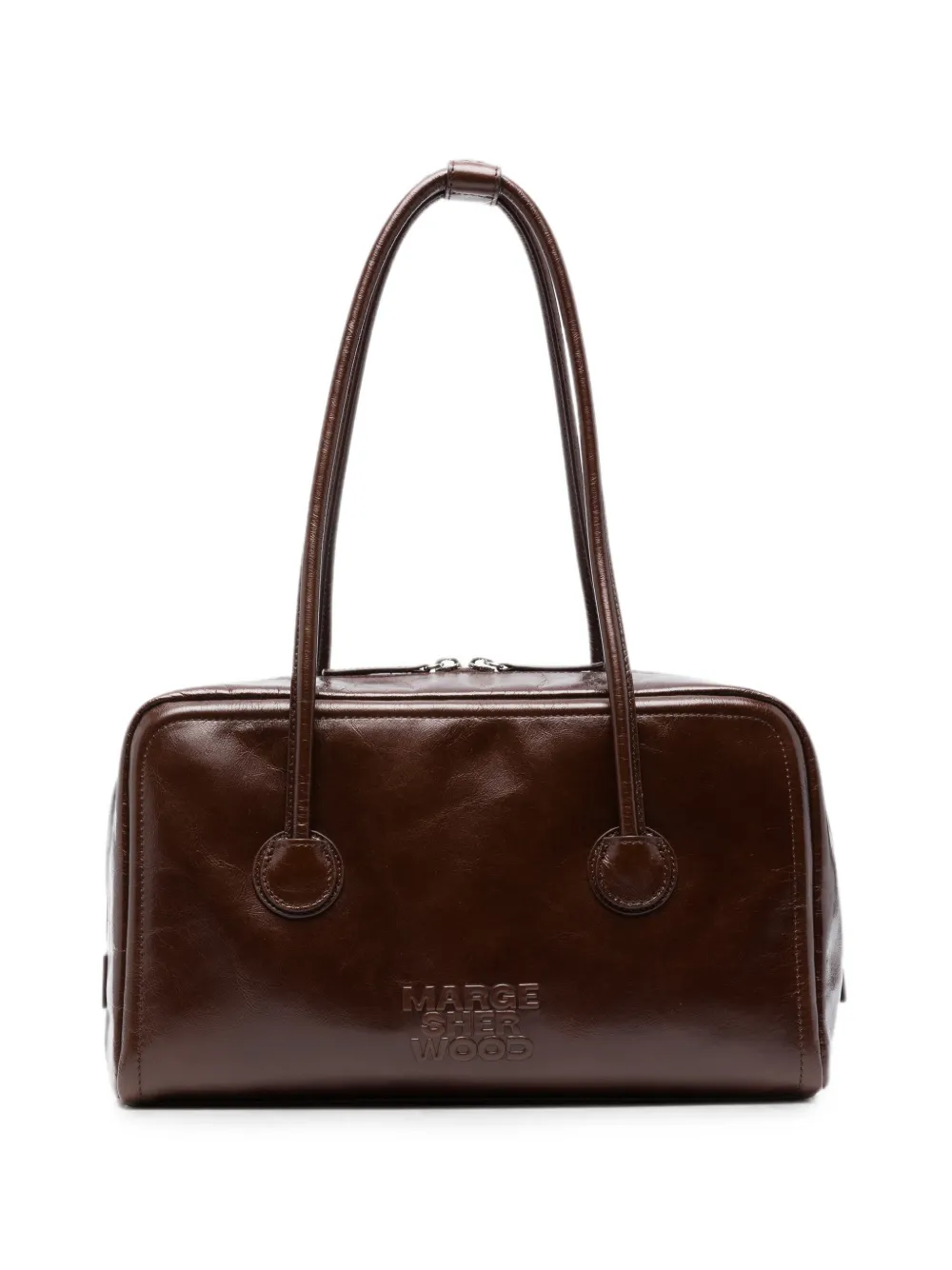 Marge Sherwood logo-embossed leather shoulder bag - Marrone