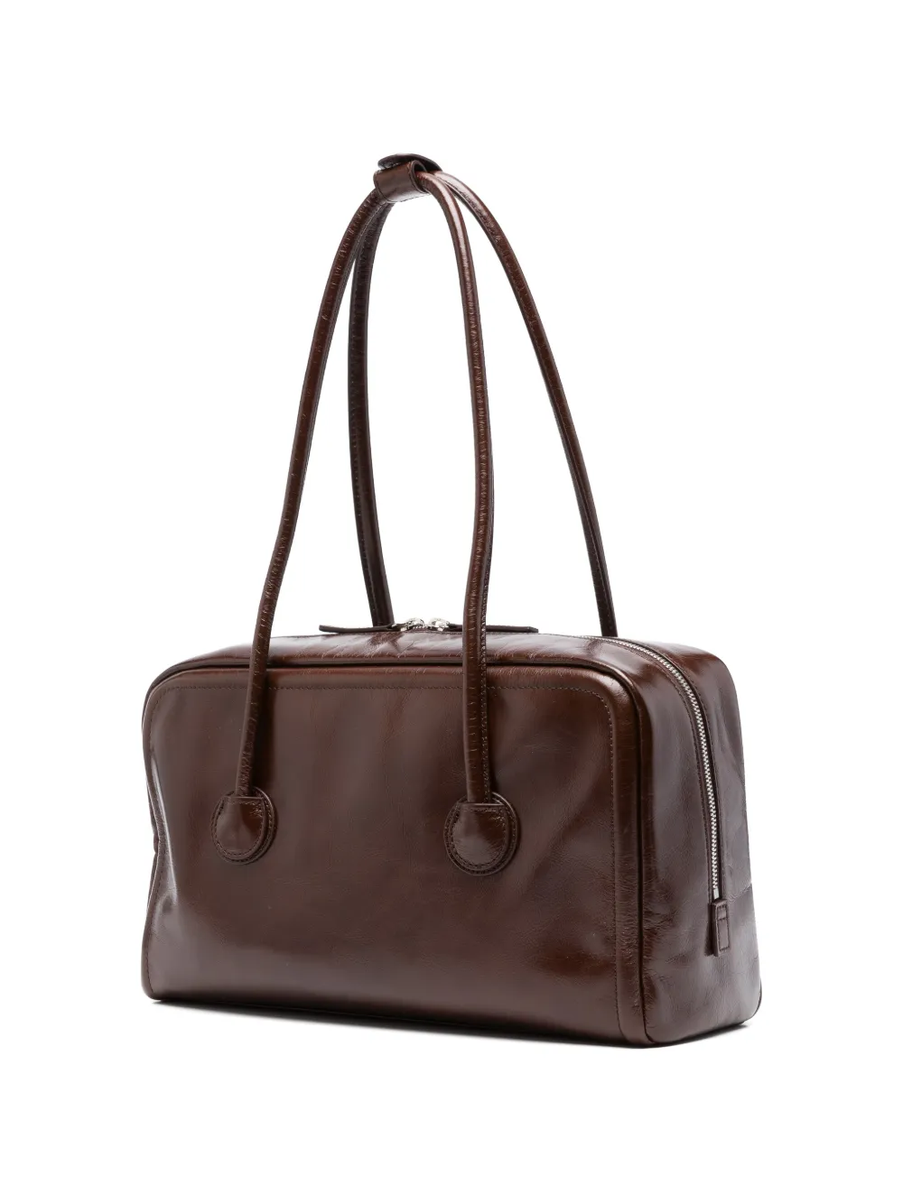 Marge Sherwood Soft Boston shopper met gekreukt effect en logo-reliëf Bruin