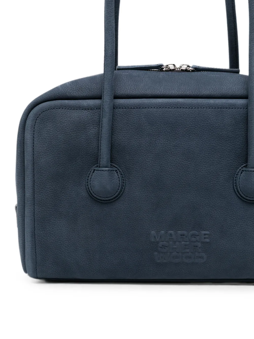 Marge Sherwood Nubuck leren shopper met logo-reliëf Blauw