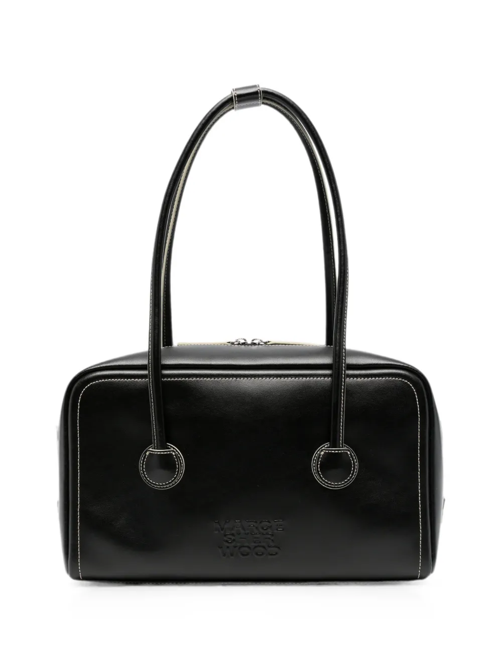 Marge Sherwood embossed-logo contrast-stitch tote bag - Nero