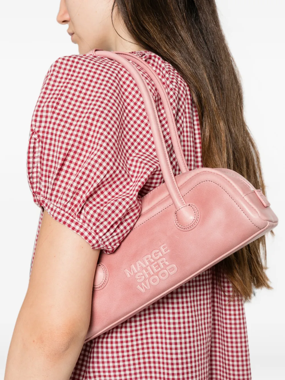 Marge Sherwood Soft Boston EW leren shopper Roze