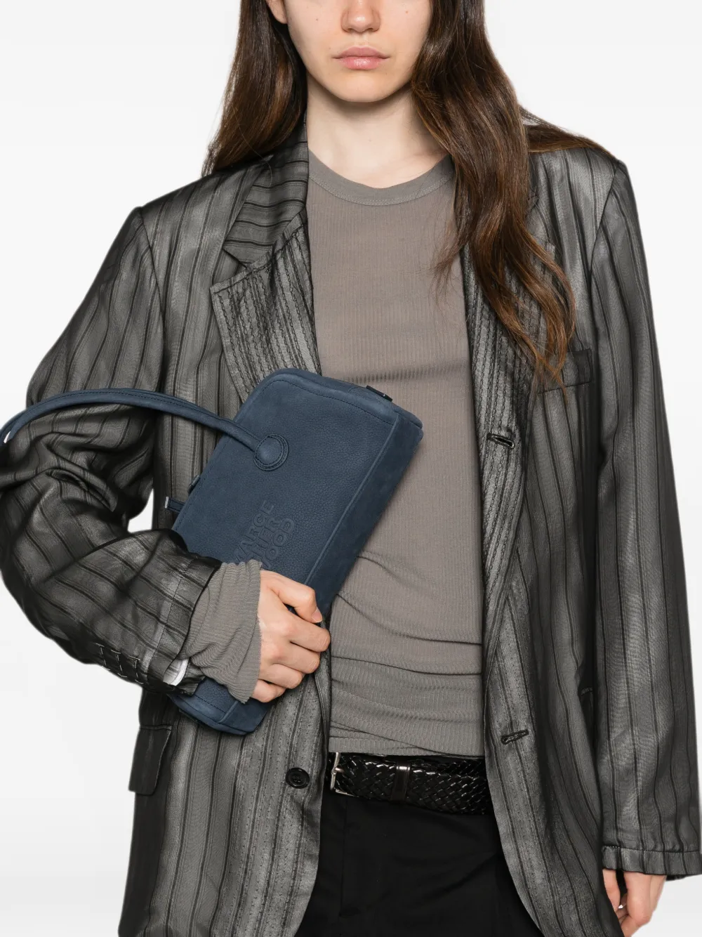 Marge Sherwood Nubuck leren shopper met logo-reliëf Blauw