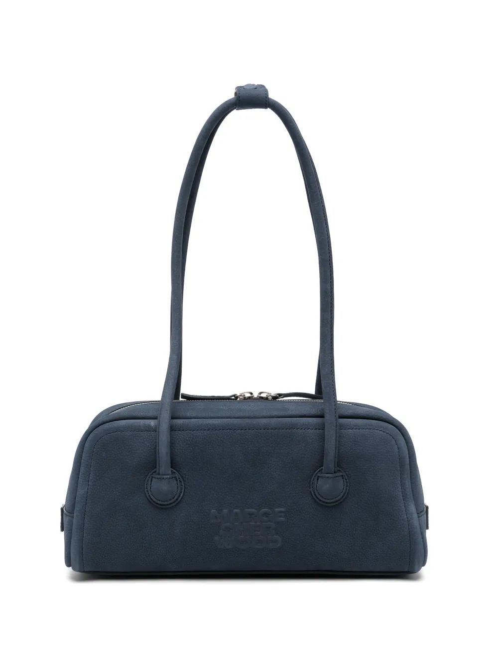Marge Sherwood embossed-logo nubuck-leather tote bag - Blu