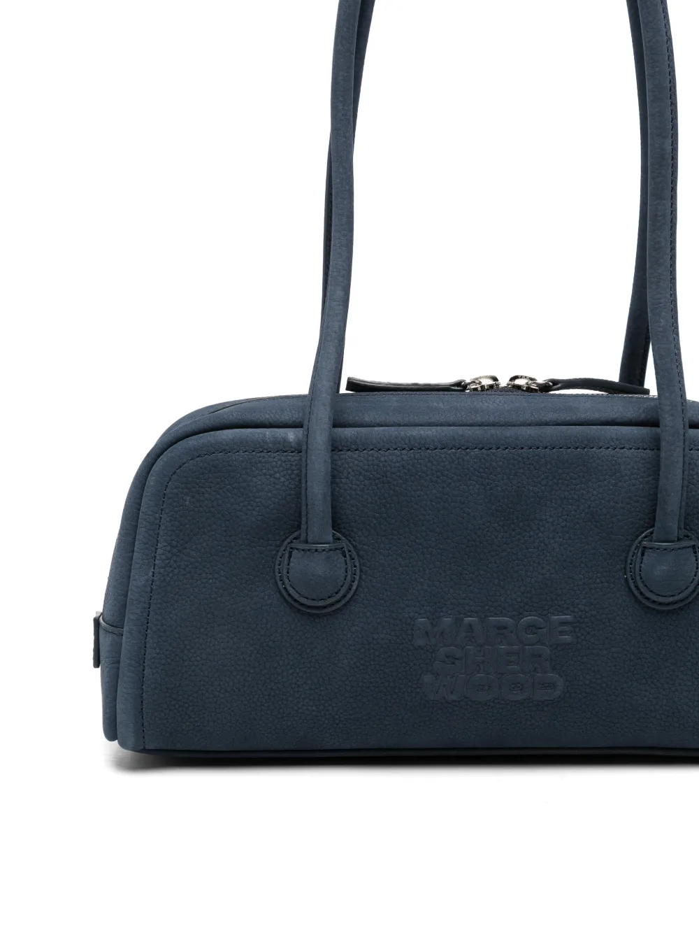 Marge Sherwood Nubuck leren shopper met logo-reliëf Blauw