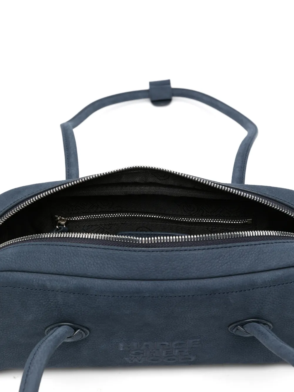 Marge Sherwood Nubuck leren shopper met logo-reliëf Blauw
