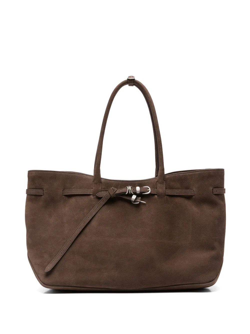 Marge Sherwood buckle-detail suede tote bag - Marrone
