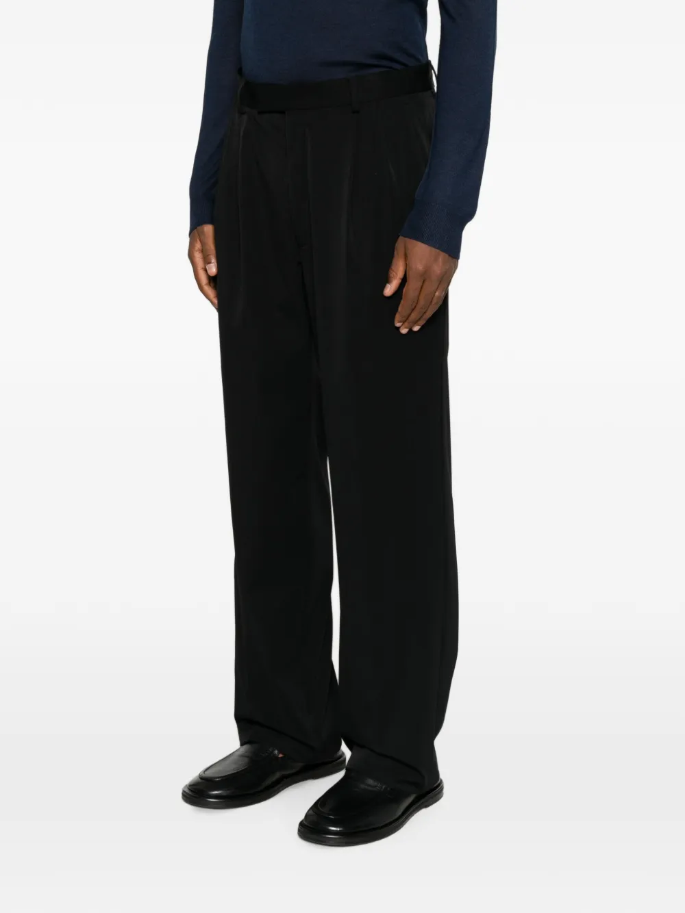 Karl Lagerfeld Geplooide broek met logopatch Zwart
