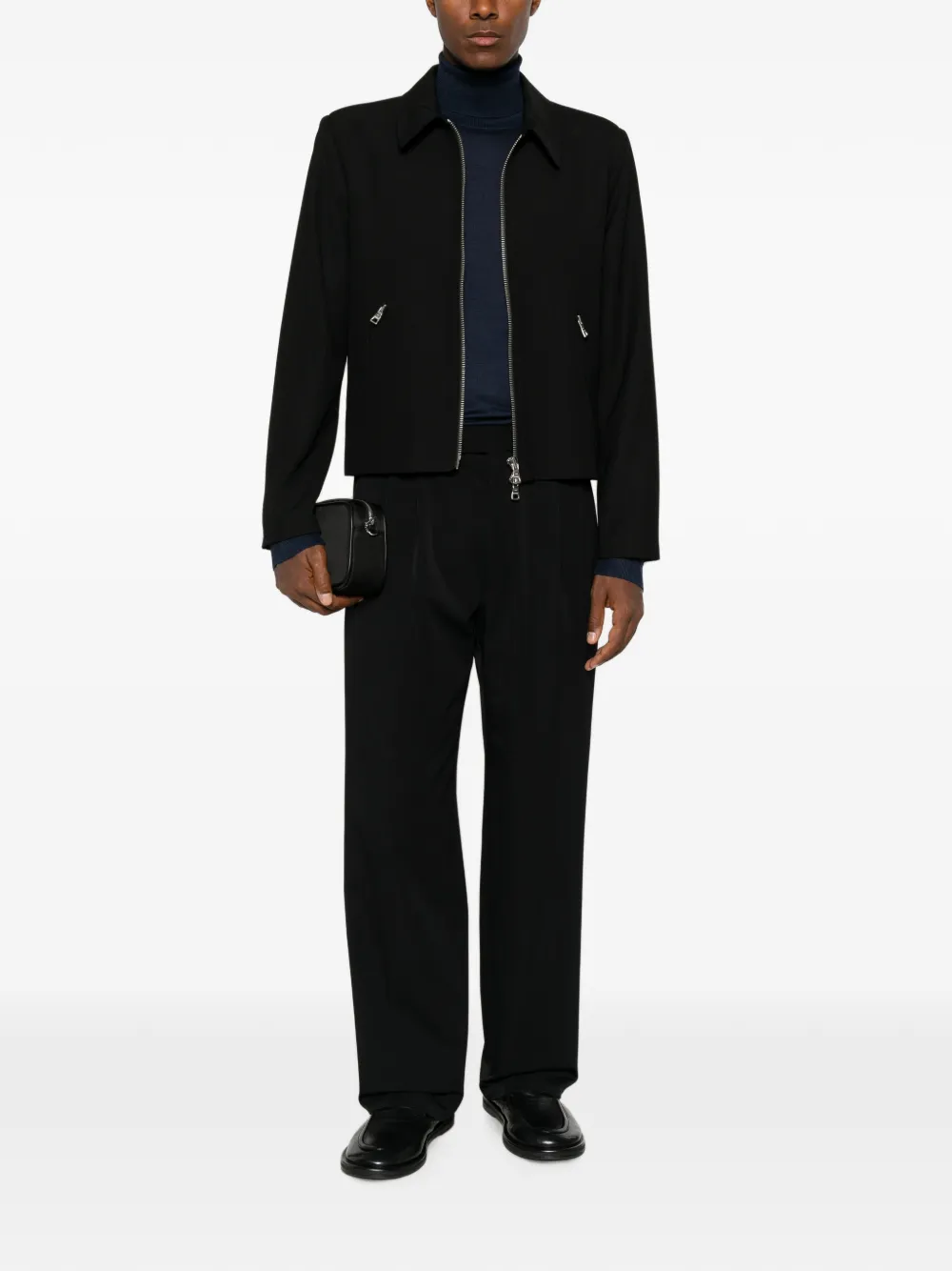 Karl Lagerfeld Geplooide broek met logopatch Zwart