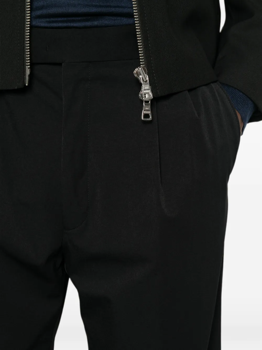 Karl Lagerfeld Geplooide broek met logopatch Zwart