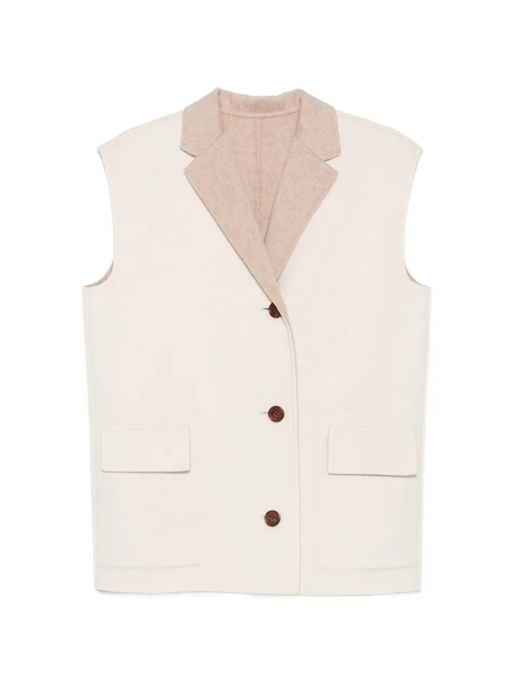 ALICIA AUDREY Julie two-tone sleeveless reversible gilet - Nude