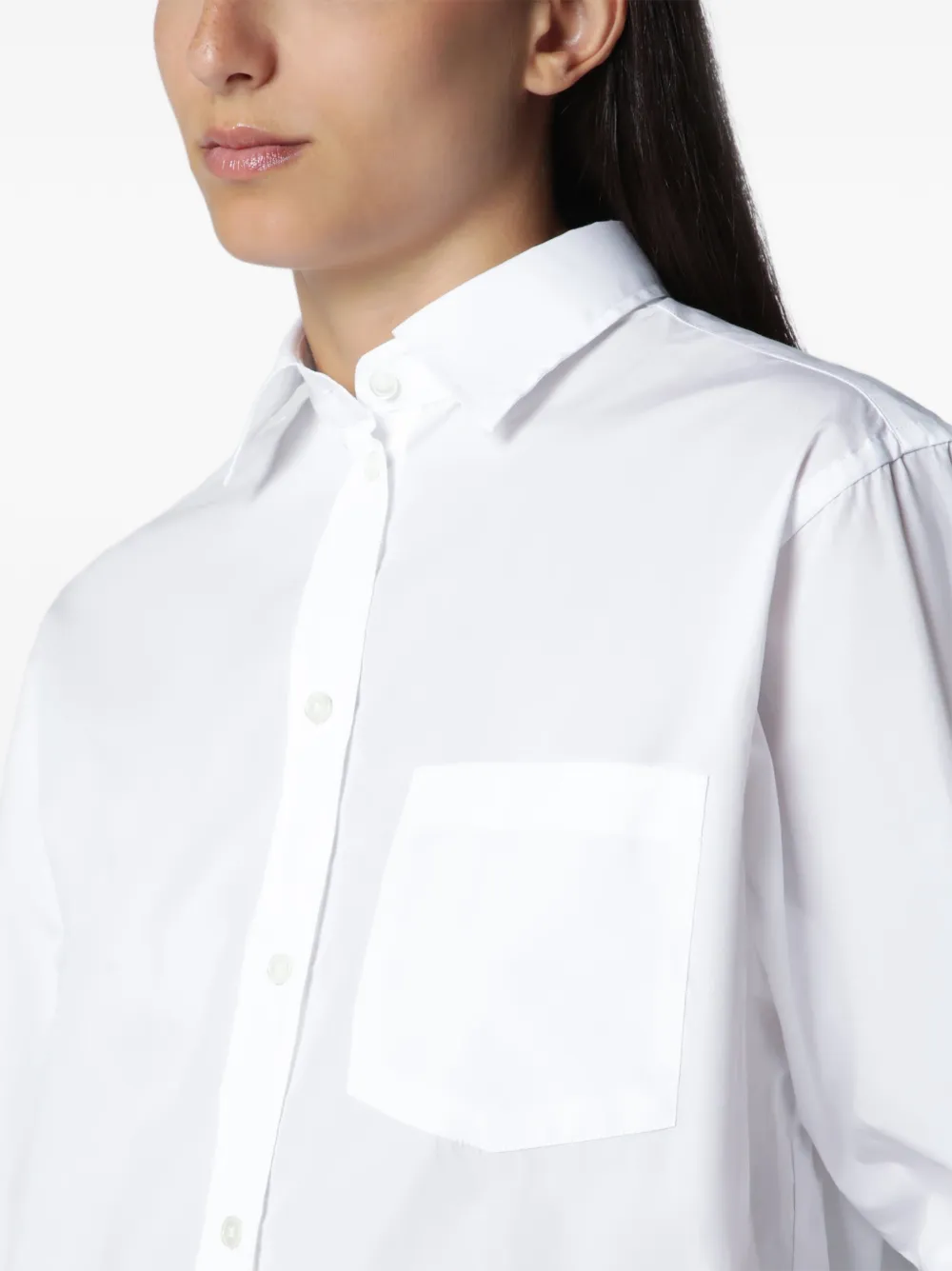 Róhe Chest-pocket Cotton Shirt in White, view 4