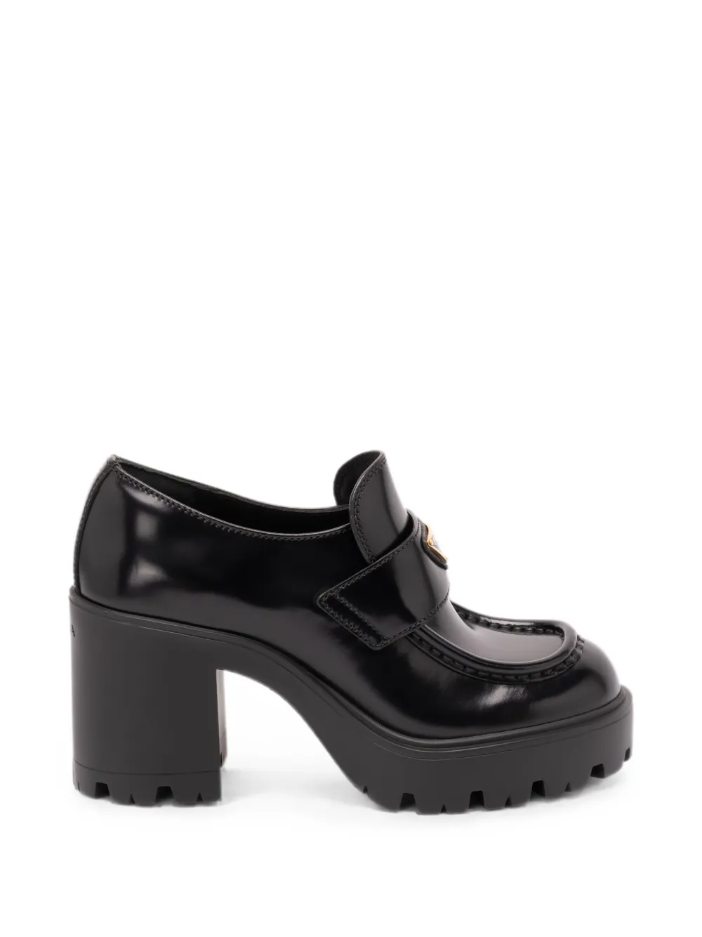Prada logo-plaque chunky-sole loafers - Nero
