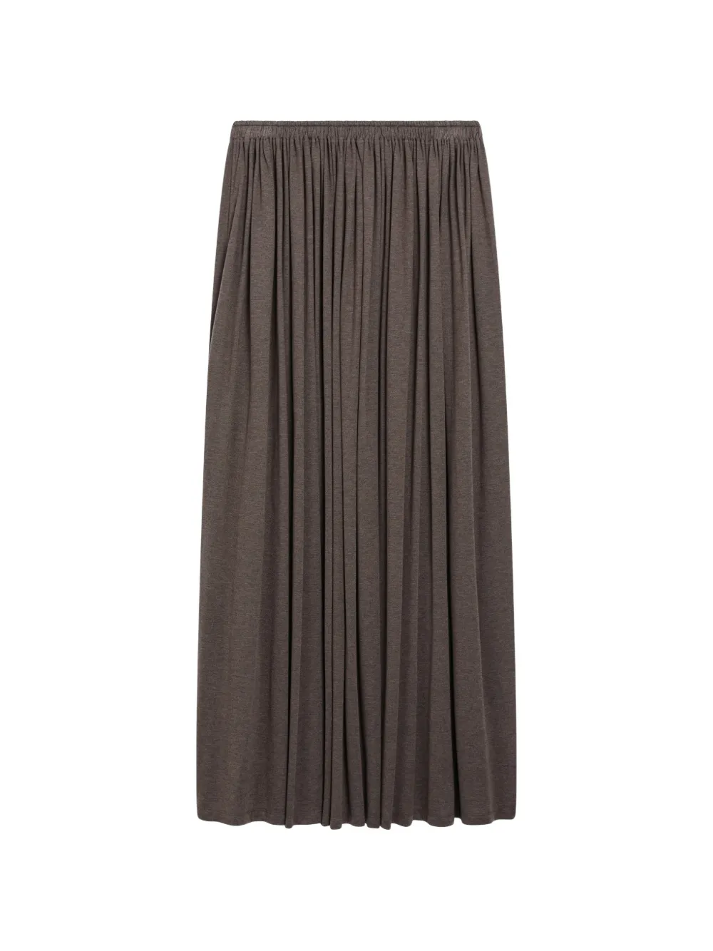 Max Mara long pleated skirt in lightweight jersey - Braun