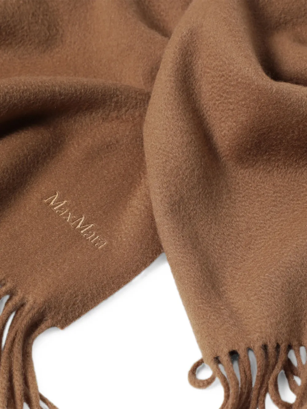 Max Mara Sjaal met geborduurd logo Beige