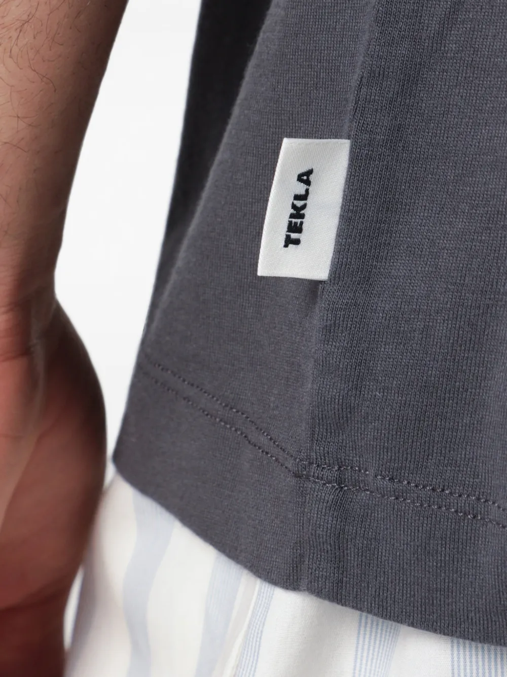 TEKLA T-shirt met ronde hals Grijs
