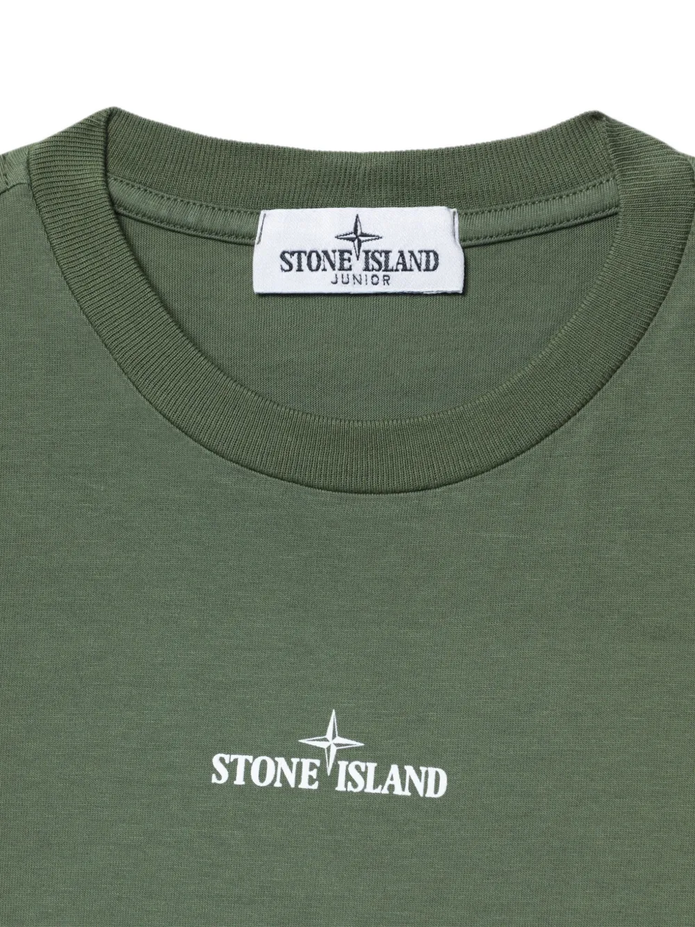 Stone Island Junior T-shirt met logoprint Groen