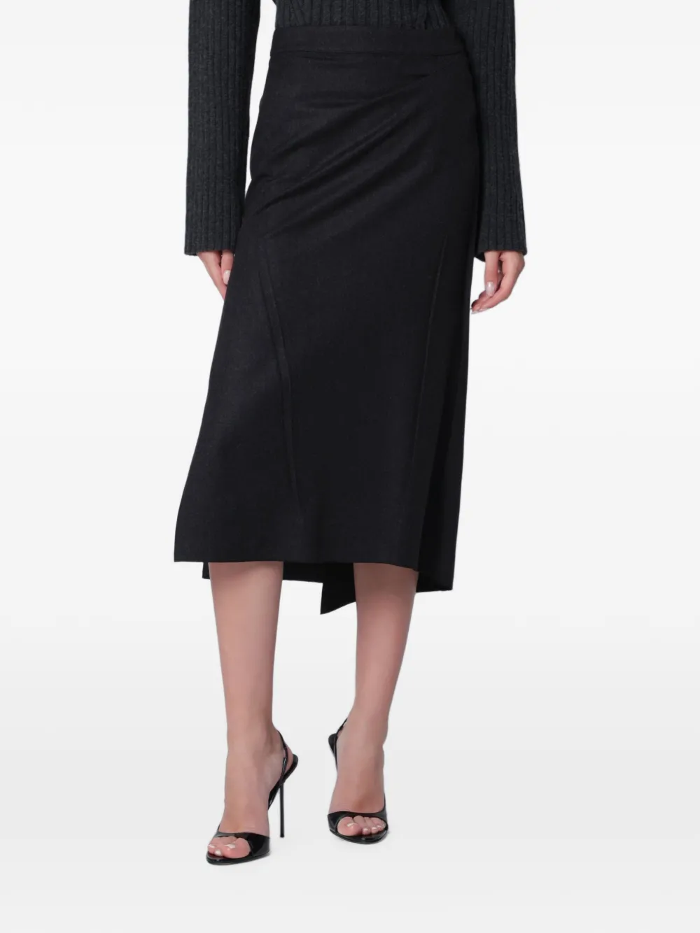 Victoria Beckham pressed tailored midi skirt - Nero