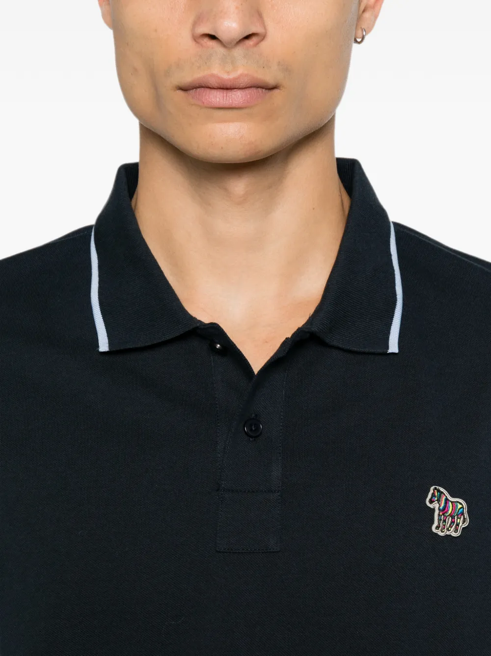 PS Paul Smith Poloshirt met zebrapatch Blauw