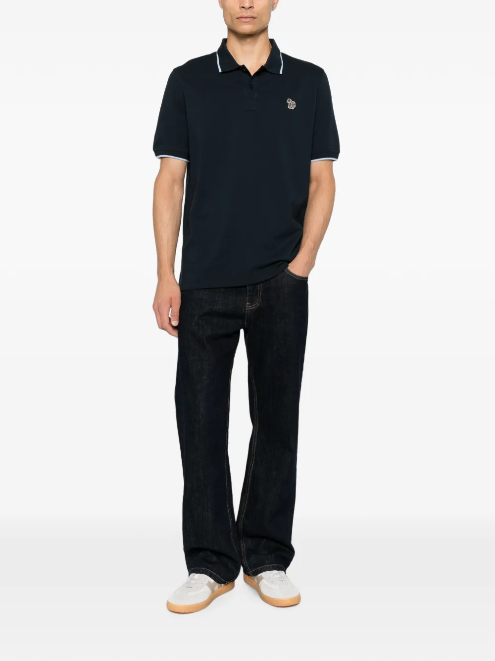 PS Paul Smith Poloshirt met zebrapatch Blauw