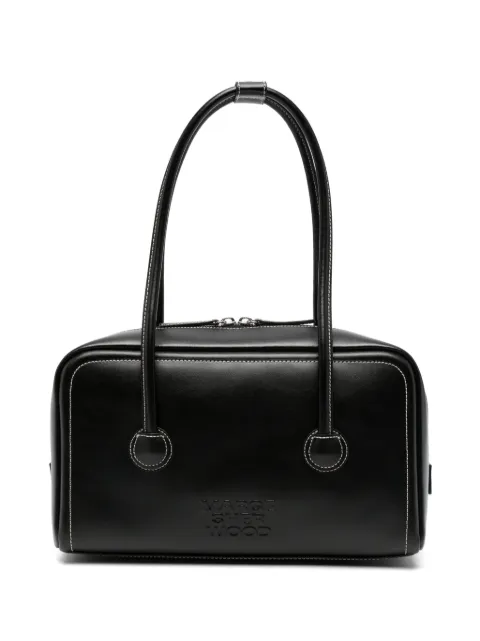 Marge Sherwood Bolsa tote com logo gravado e pesponto contrastante