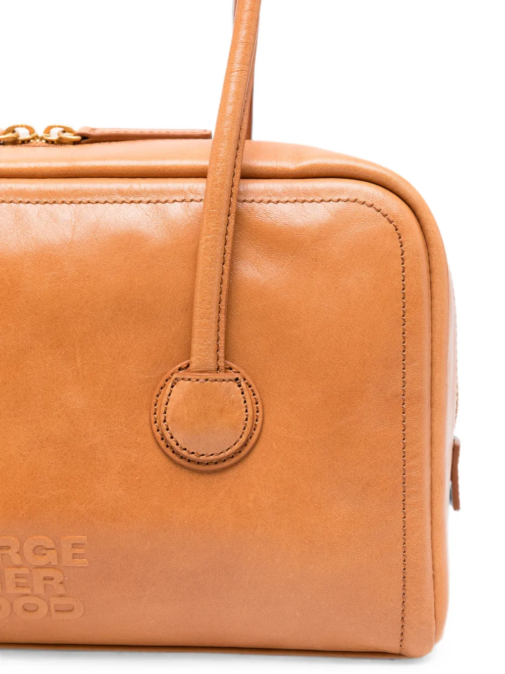 Marge Sherwood Leren shopper met logo-reliëf Bruin