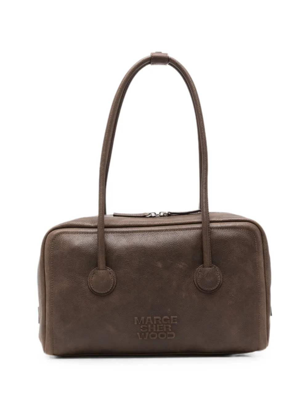 Marge Sherwood logo-embossed leather shoulder bag - Marrone
