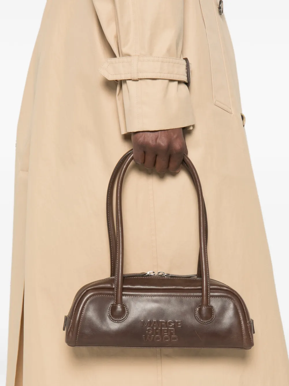 Marge Sherwood Soft Boston EW leren shopper Bruin
