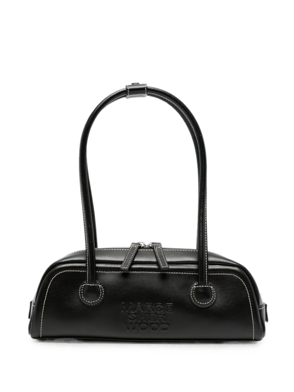 Marge Sherwood contrast-stitch logo-embossed tote bag - Nero