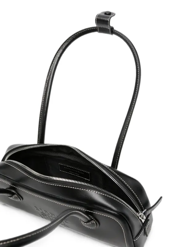 Marge Sherwood Mini contrast-stitch Leather Shoulder Bag | Black