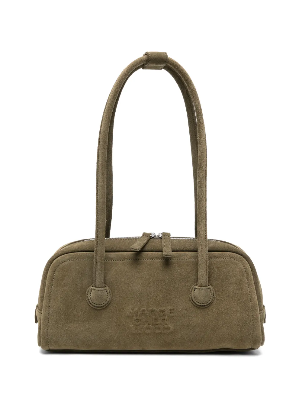 Marge Sherwood Soft Boston EW suede shoulder bag - Verde