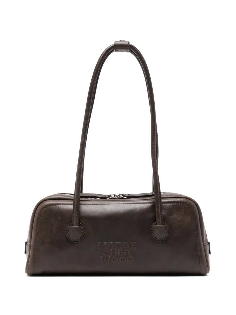 Marge Sherwood logo-embossed leather shoulder bag - Marrone