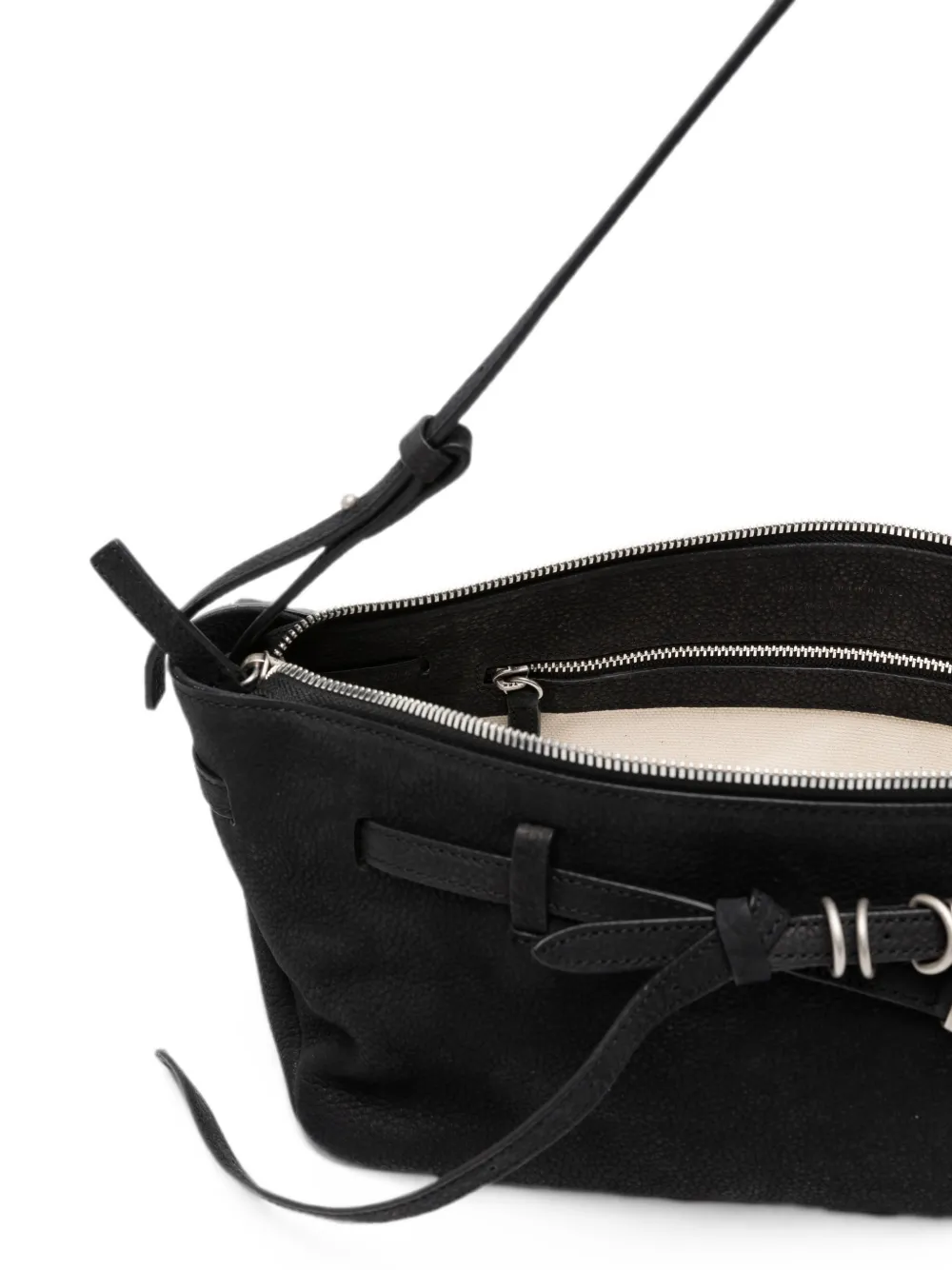 Marge Sherwood Leren shopper met riem Zwart