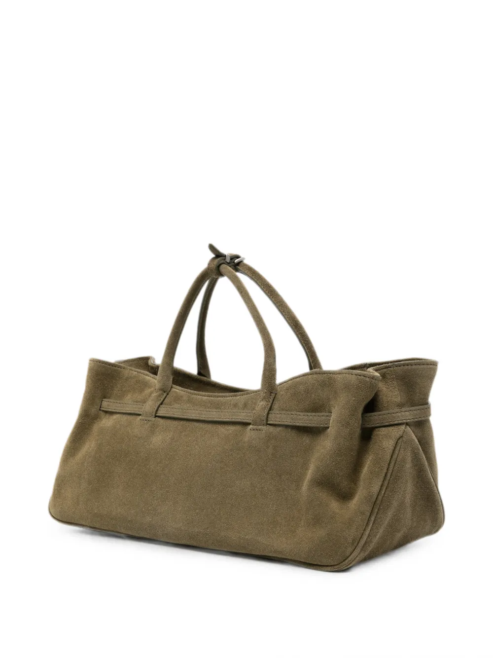 Marge Sherwood Grandma Used suède shopper met gespdetail Groen