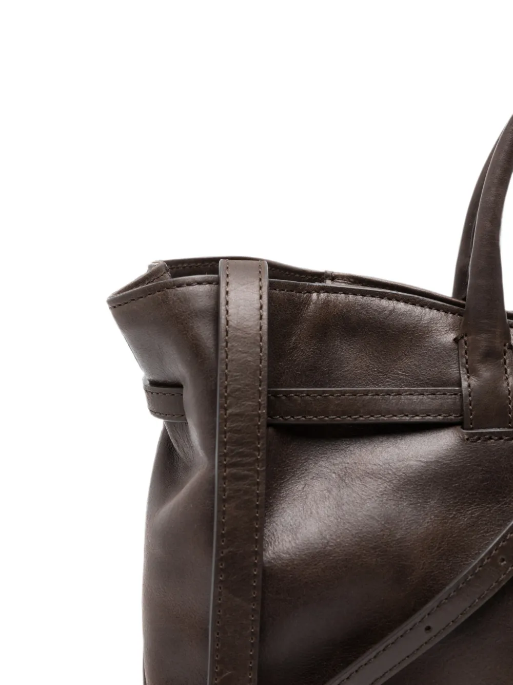Marge Sherwood Grandma leren shopper met gesp Bruin