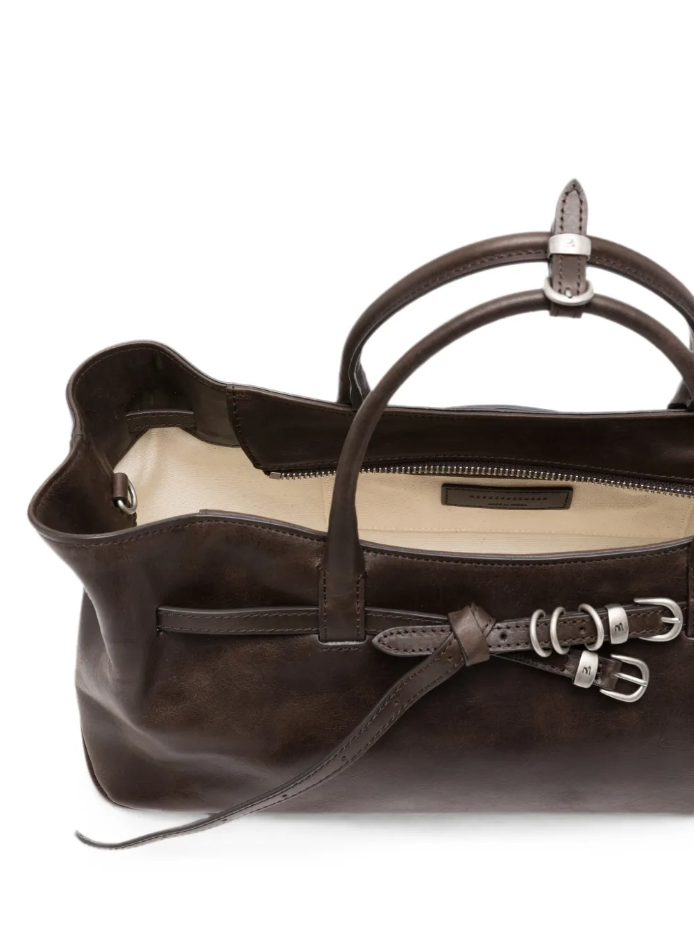 Marge Sherwood Grandma leren shopper met gesp Bruin