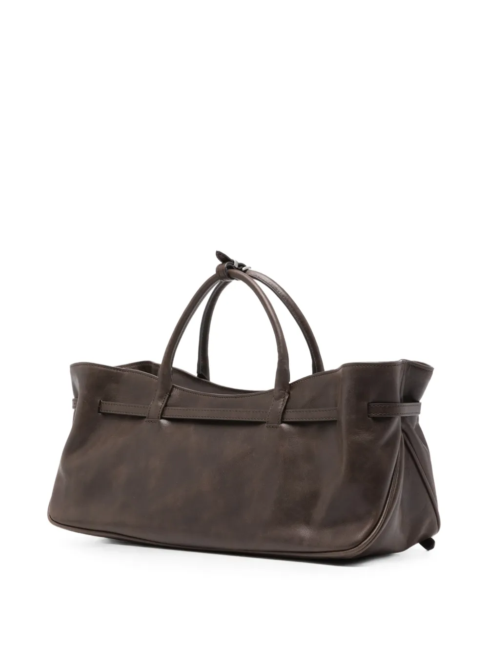 Marge Sherwood Grandma leren shopper met gesp Bruin