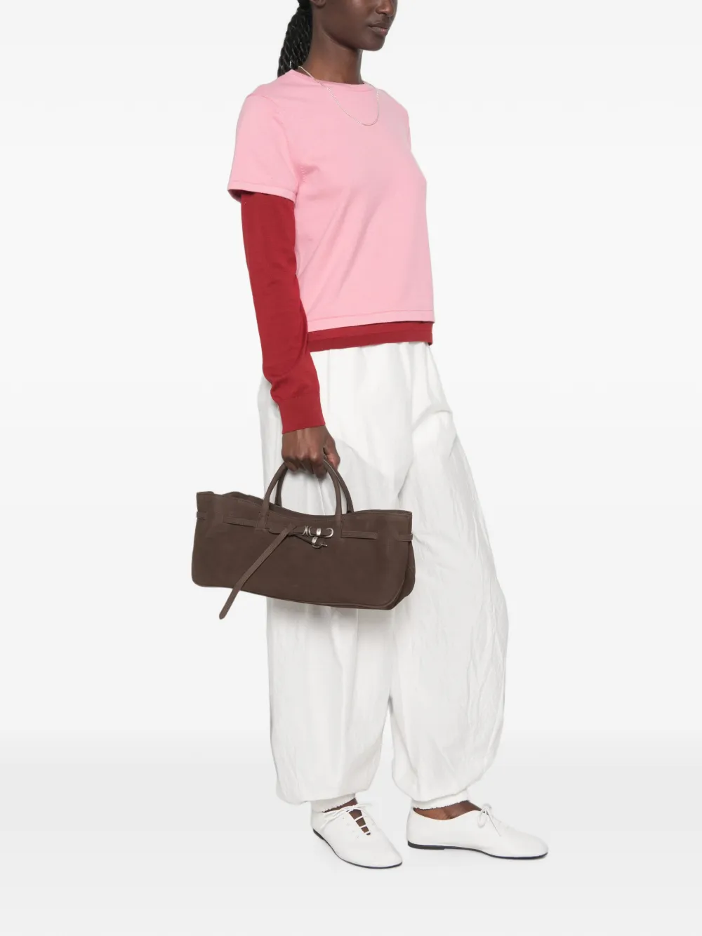 Marge Sherwood Grandma Used suède shopper met ceintuur Bruin