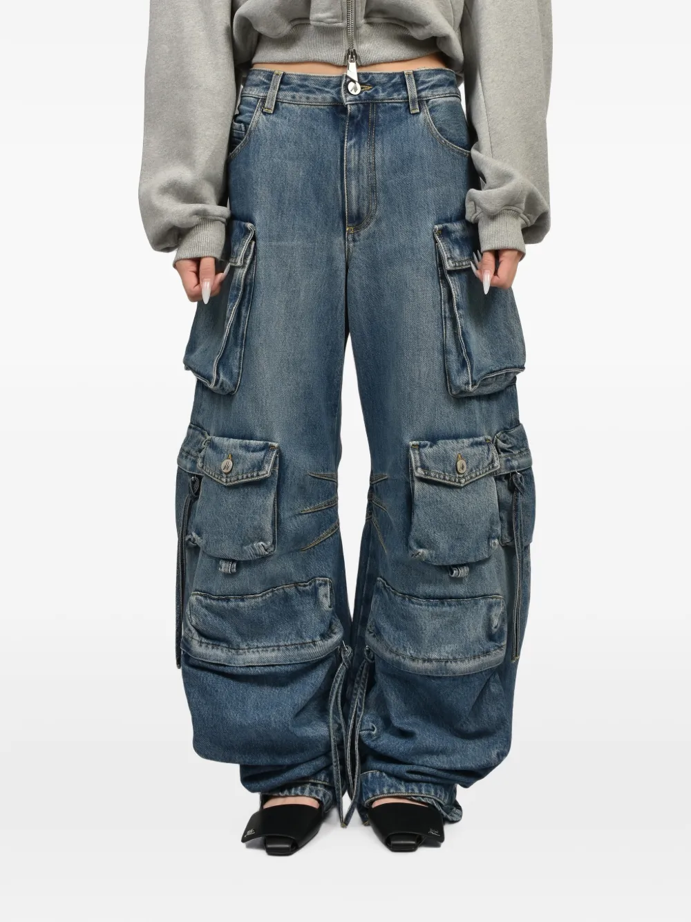 The Attico Cargo shorts Blauw