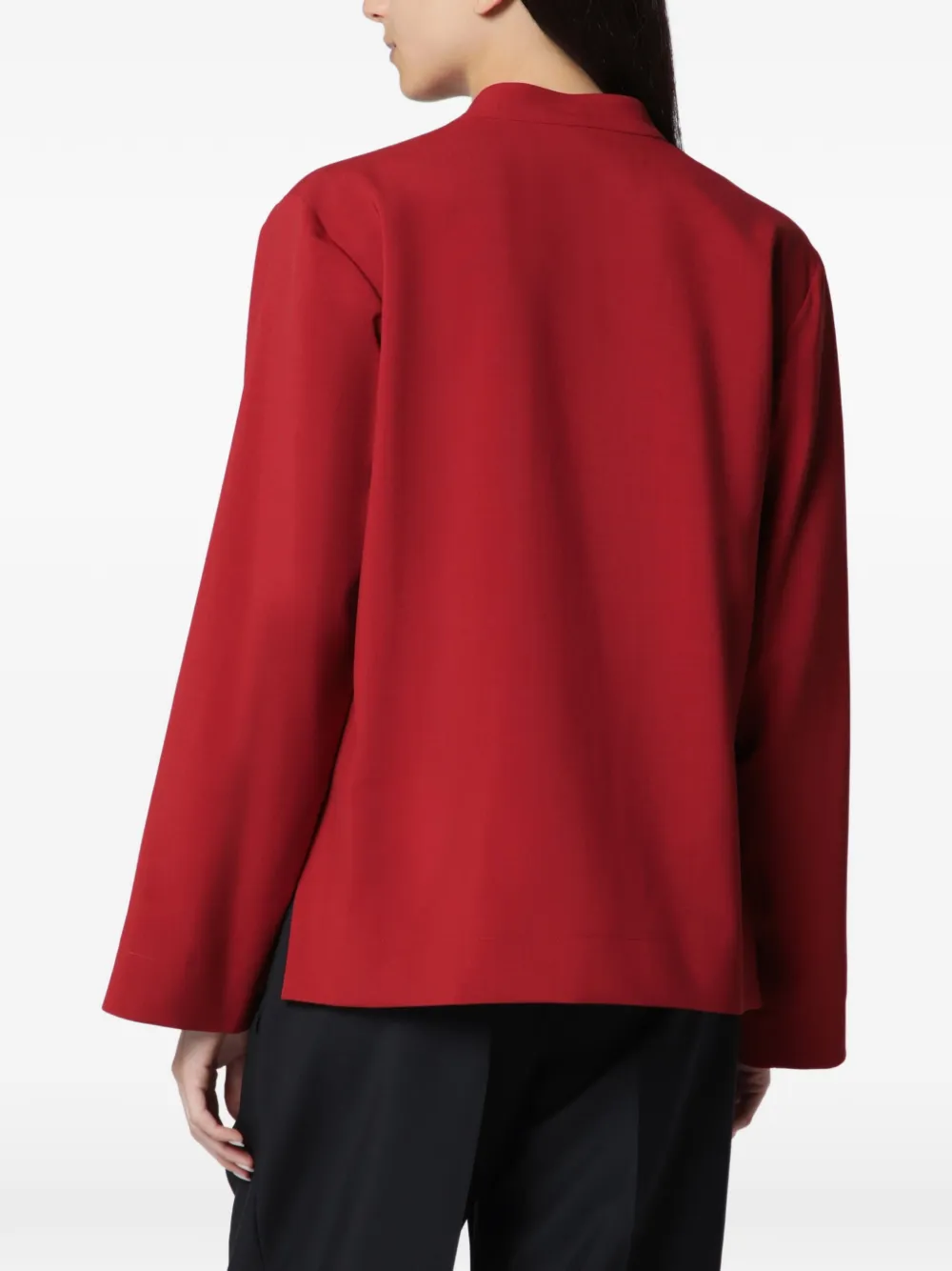 Rohe Jacket Mandarin Collar Button Front Pockets In Red
