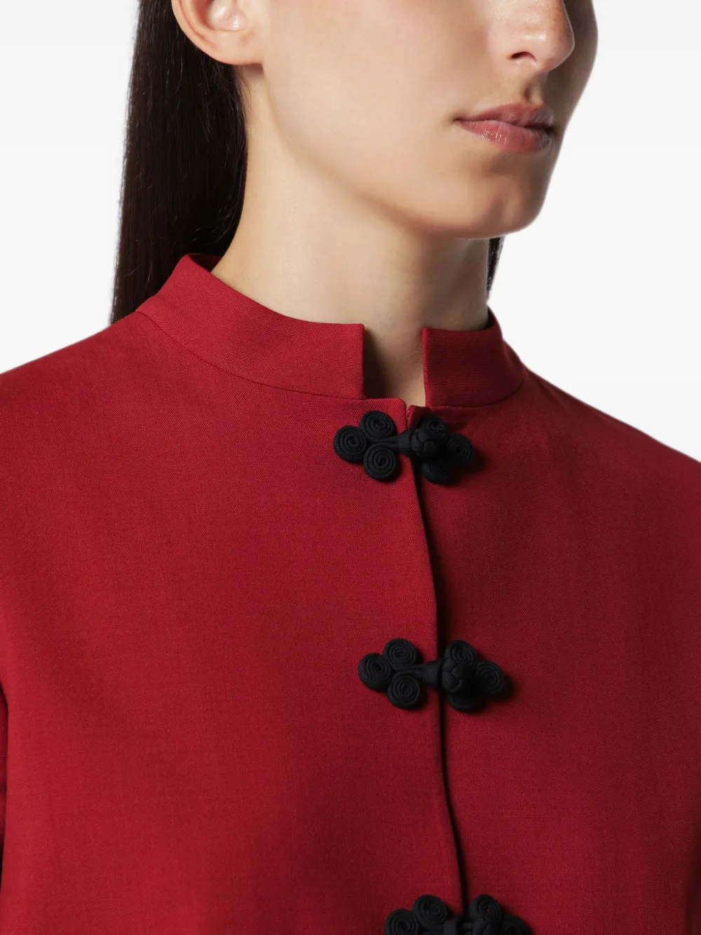 Rohe Jacket Mandarin Collar Button Front Pockets In Red