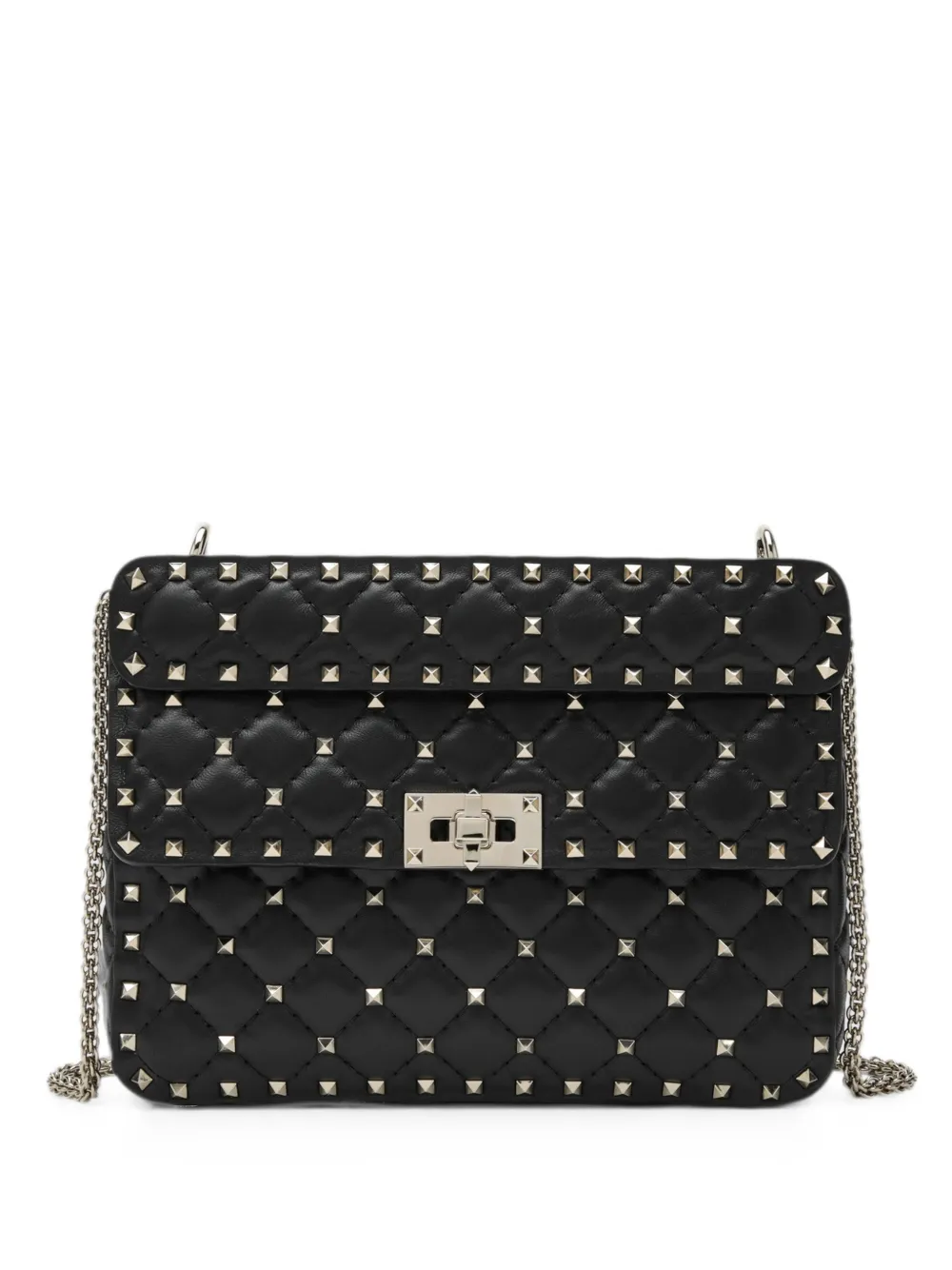 Valentino Garavani Rockstud quilted shoulder bag - Nero