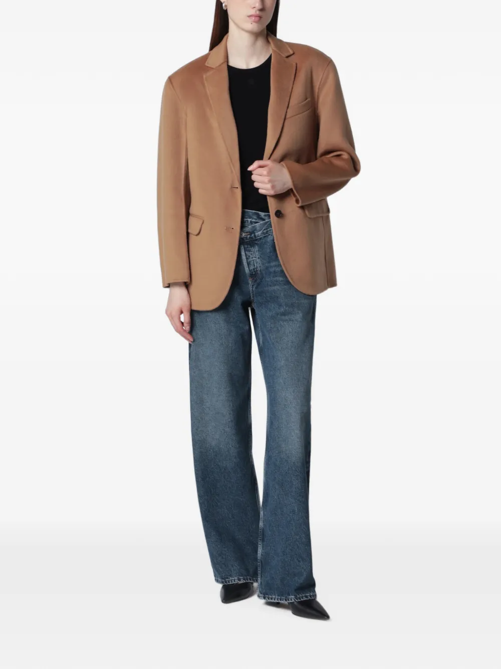 ANINE BING Quinn blazer met dubbele neus Bruin