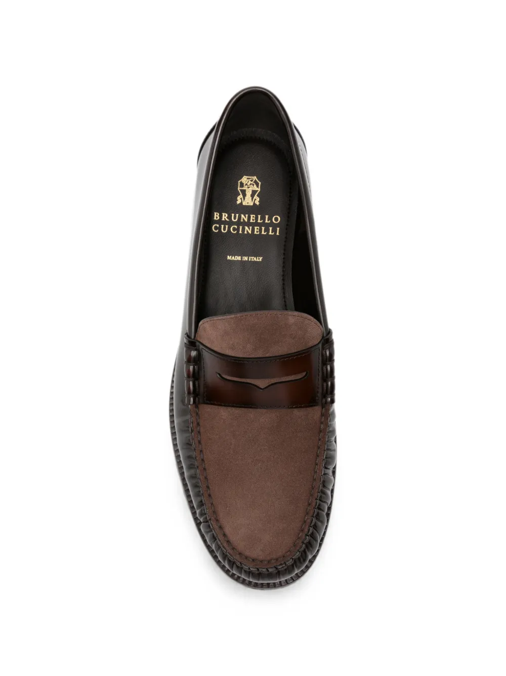 Brunello Cucinelli panelled leather loafers Bruin