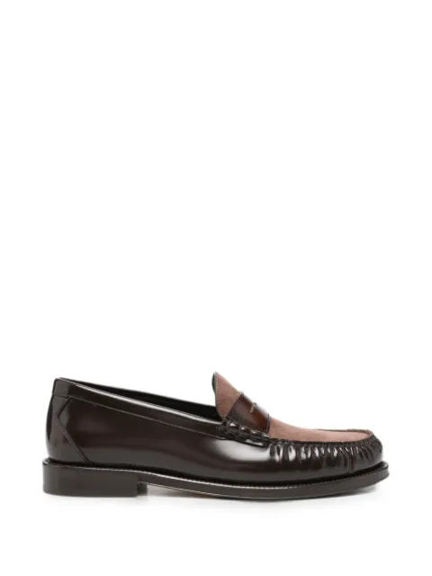 Brunello Cucinelli panelled leather loafers
