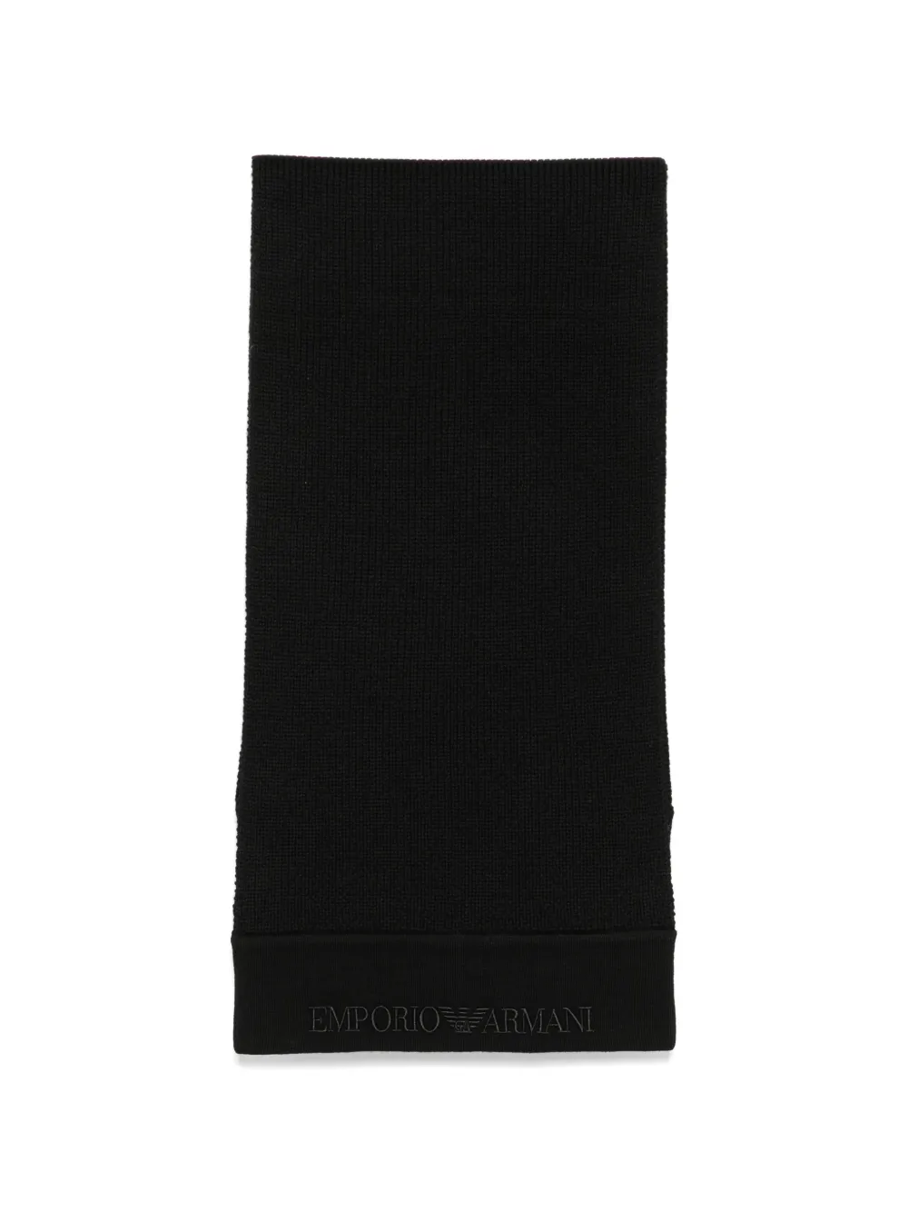 Emporio Armani Sciarpa con logo goffrato - Nero