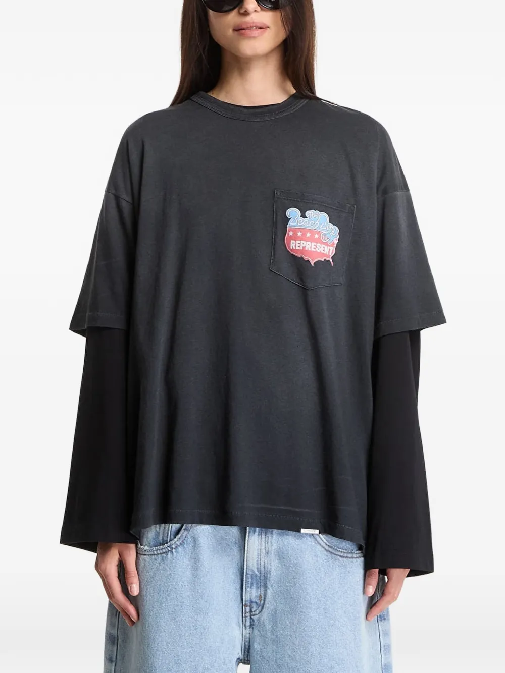 Represent Beach Boys T-shirt met grafische print Zwart
