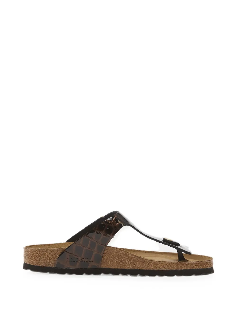 Birkenstock Gizeh sandalen met krokodillen-reliëf Bruin