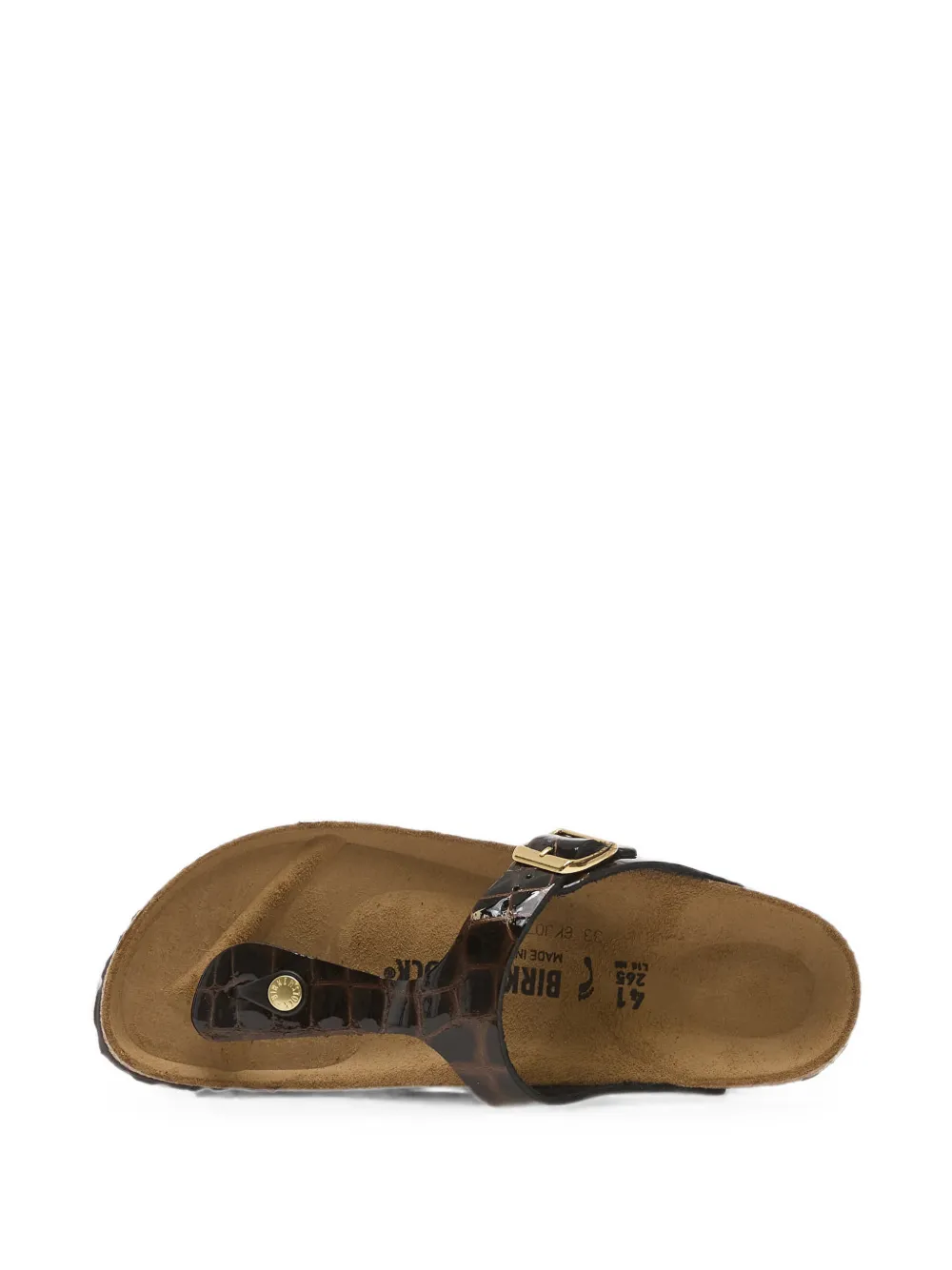 Birkenstock Gizeh sandalen met krokodillen-reliëf Bruin
